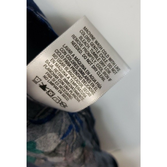 Simply Emma Plus Size 1X Shirt Sleeve Blue with Floral Design Womens 1X - Picture 4 of 7